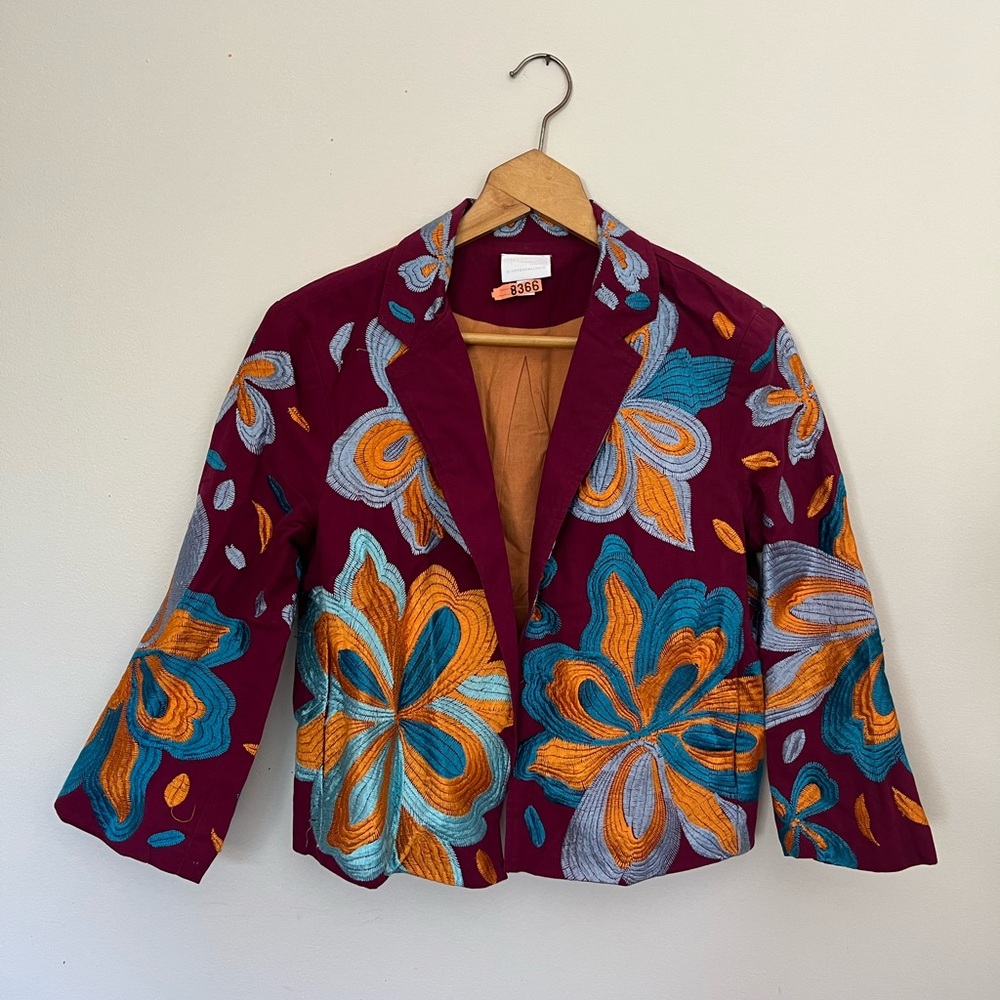 Anthropologie Ett:twa Woodstock Jacket Embroidered Floral Blazer (M)